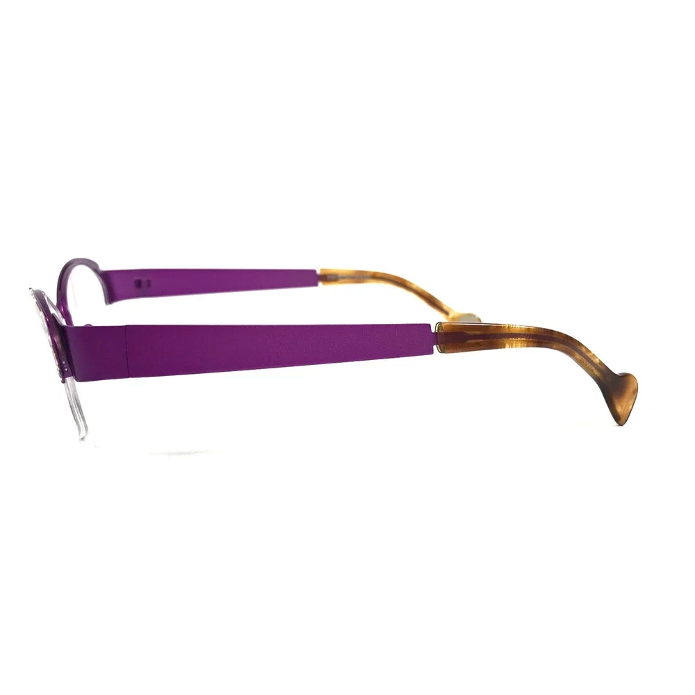 BOZ Eyeglasses Frames ZOO 7072 Purple Leopard Cat Eye Half Rim 53-17-135